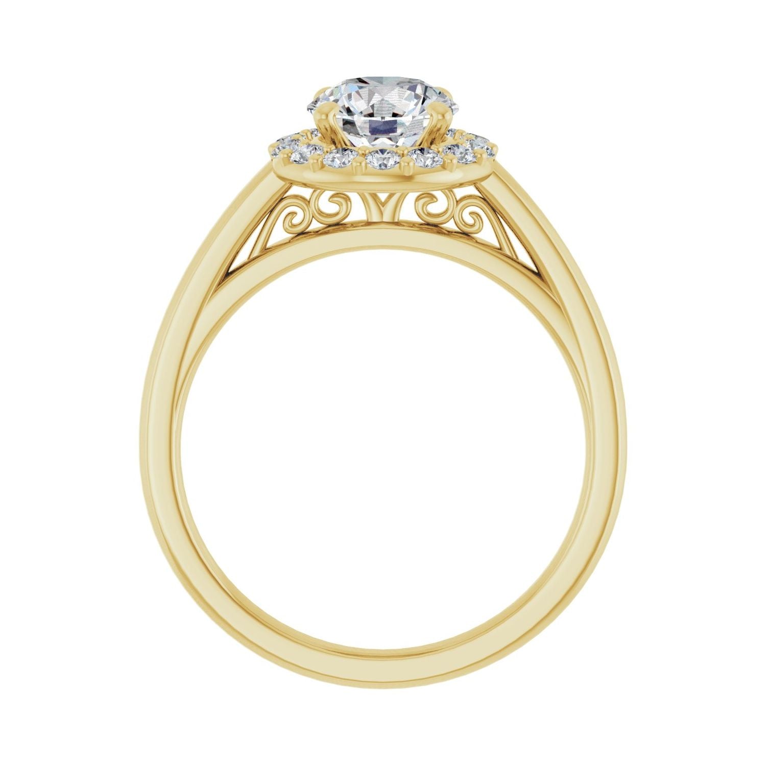 Rosalia — Round center, yellow gold