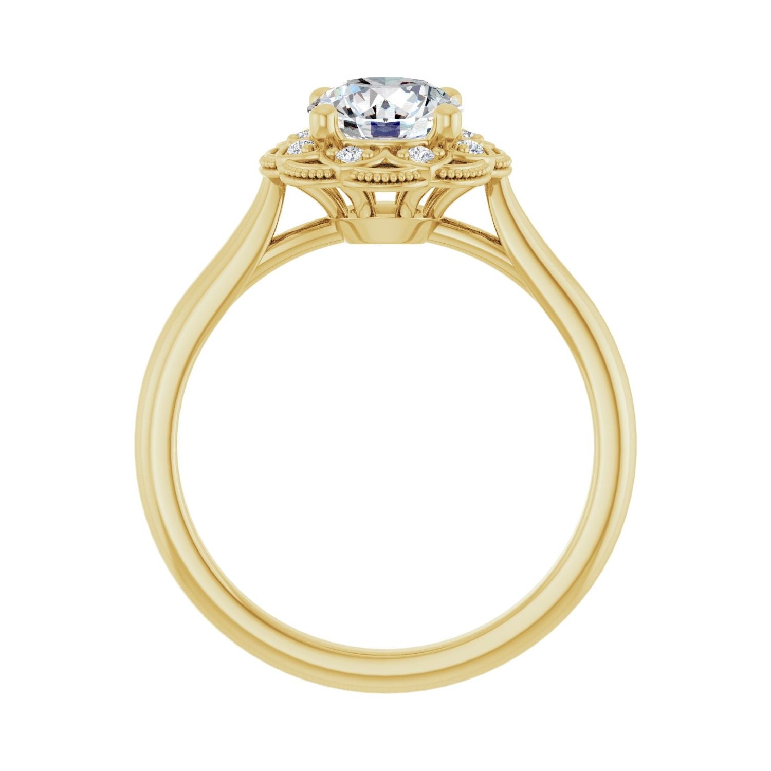 Gubbio — Round center, yellow gold