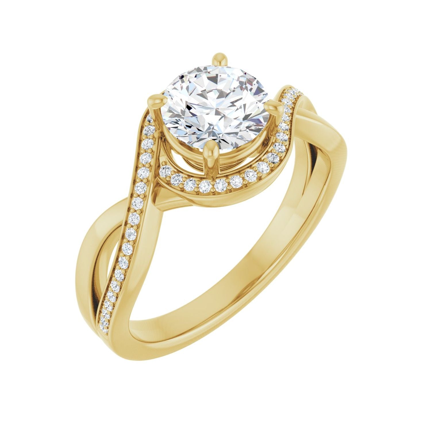 Orvieto — Round center, yellow gold