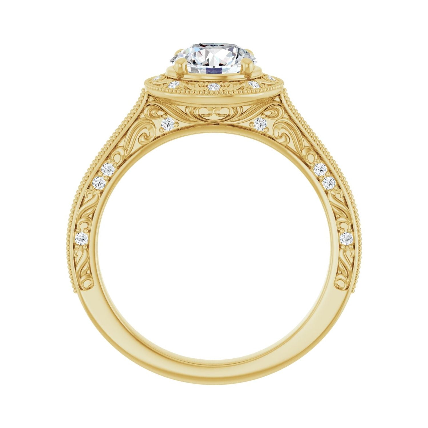Alice — Round center, yellow gold