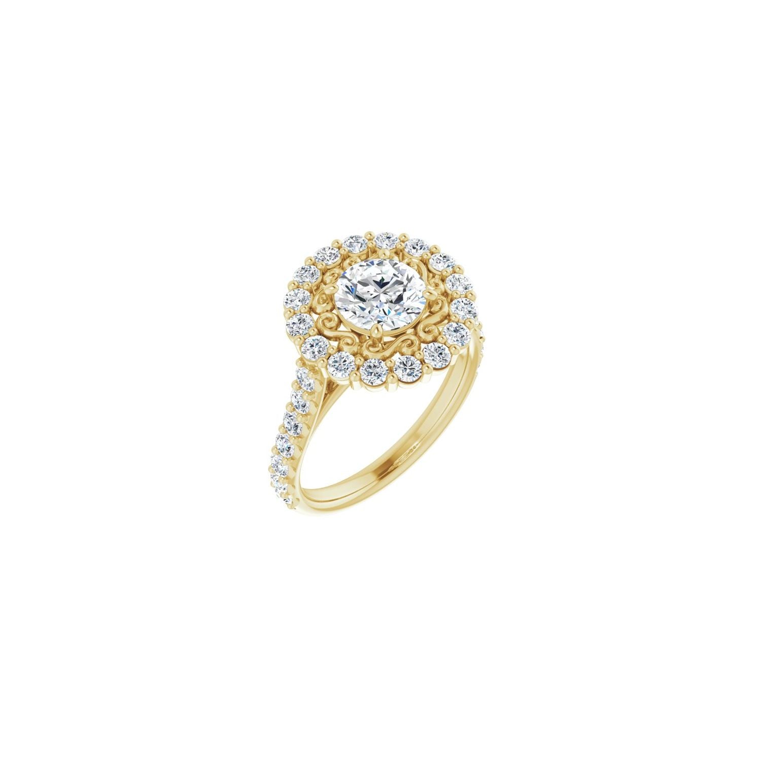 Alina — Round center, yellow gold