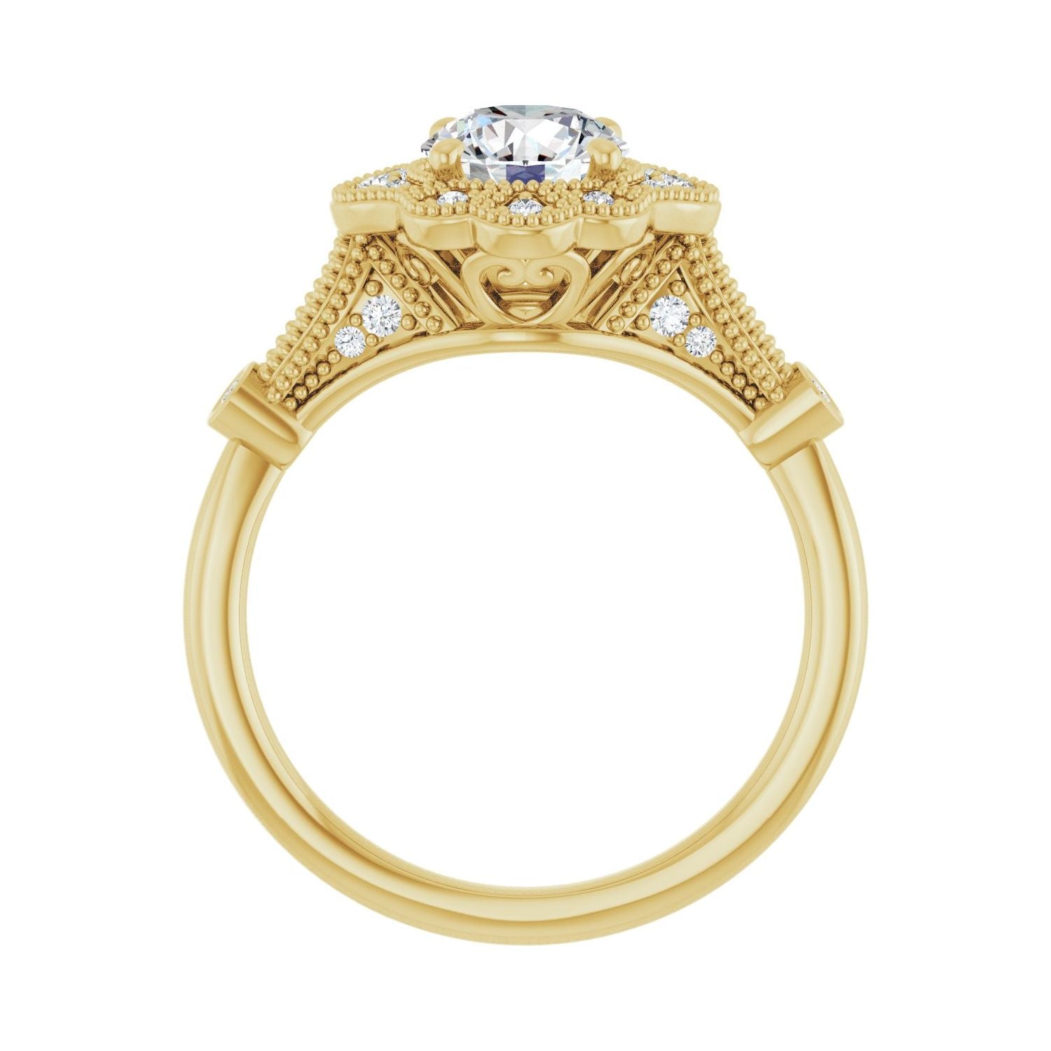 Alisa — Round center, yellow gold