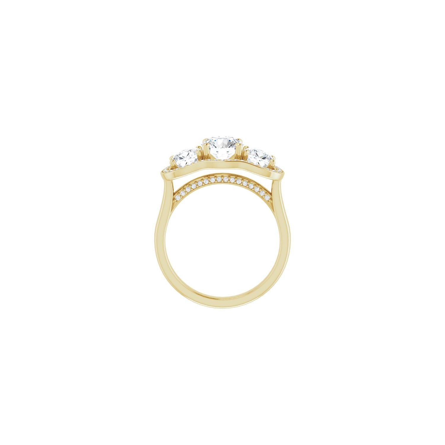 Alison — Round center, yellow gold