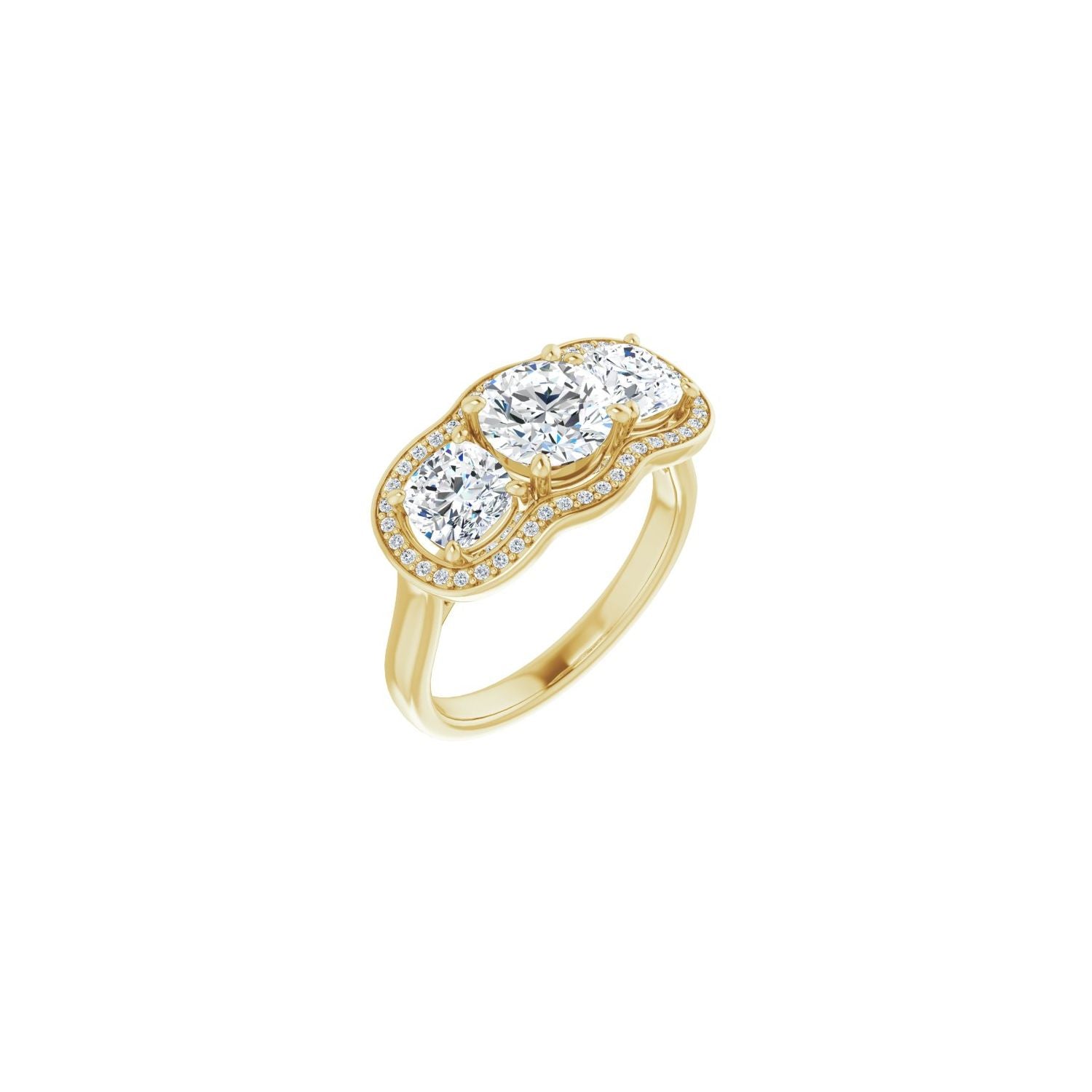 Alison — Round center, yellow gold