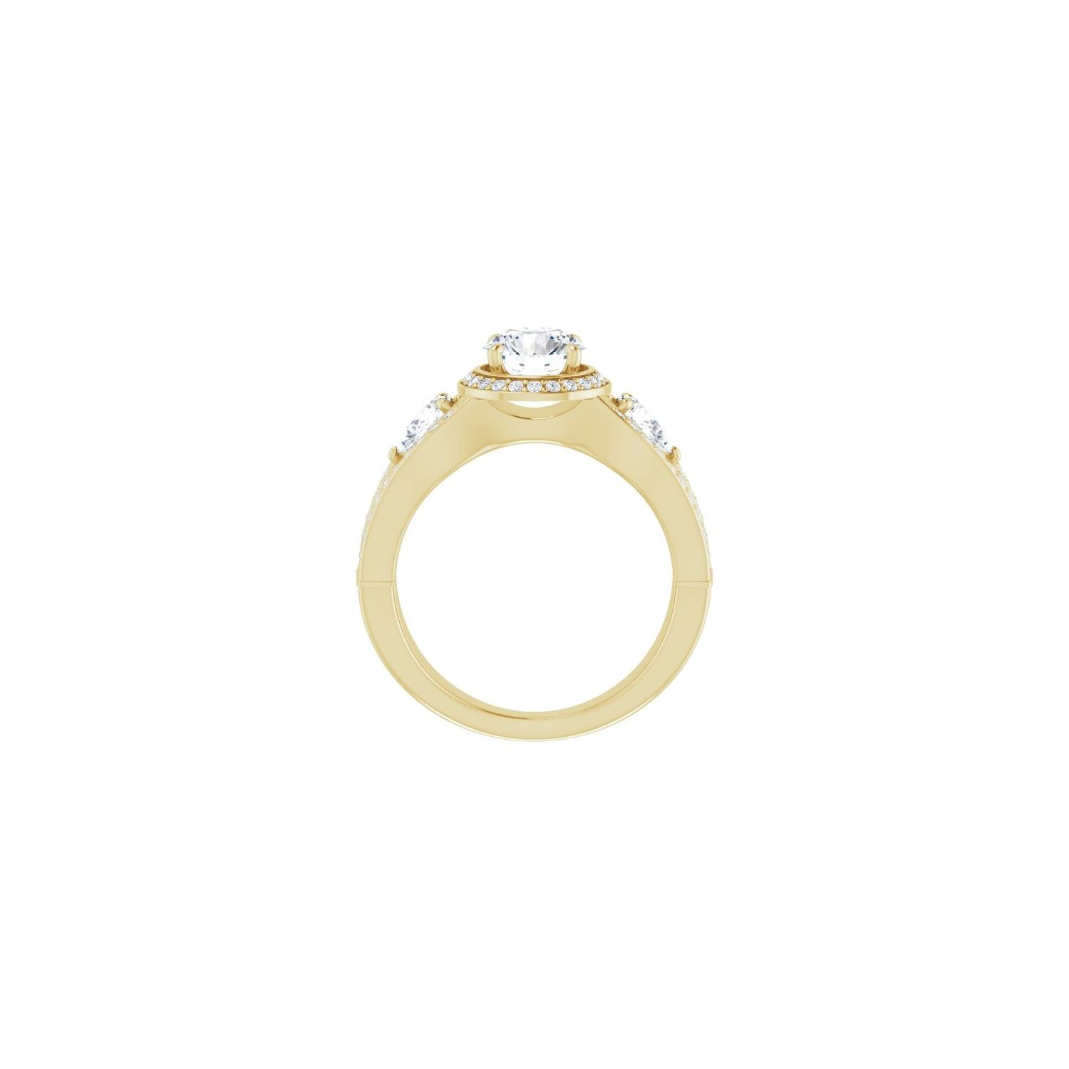 Aliza — Round center, yellow gold
