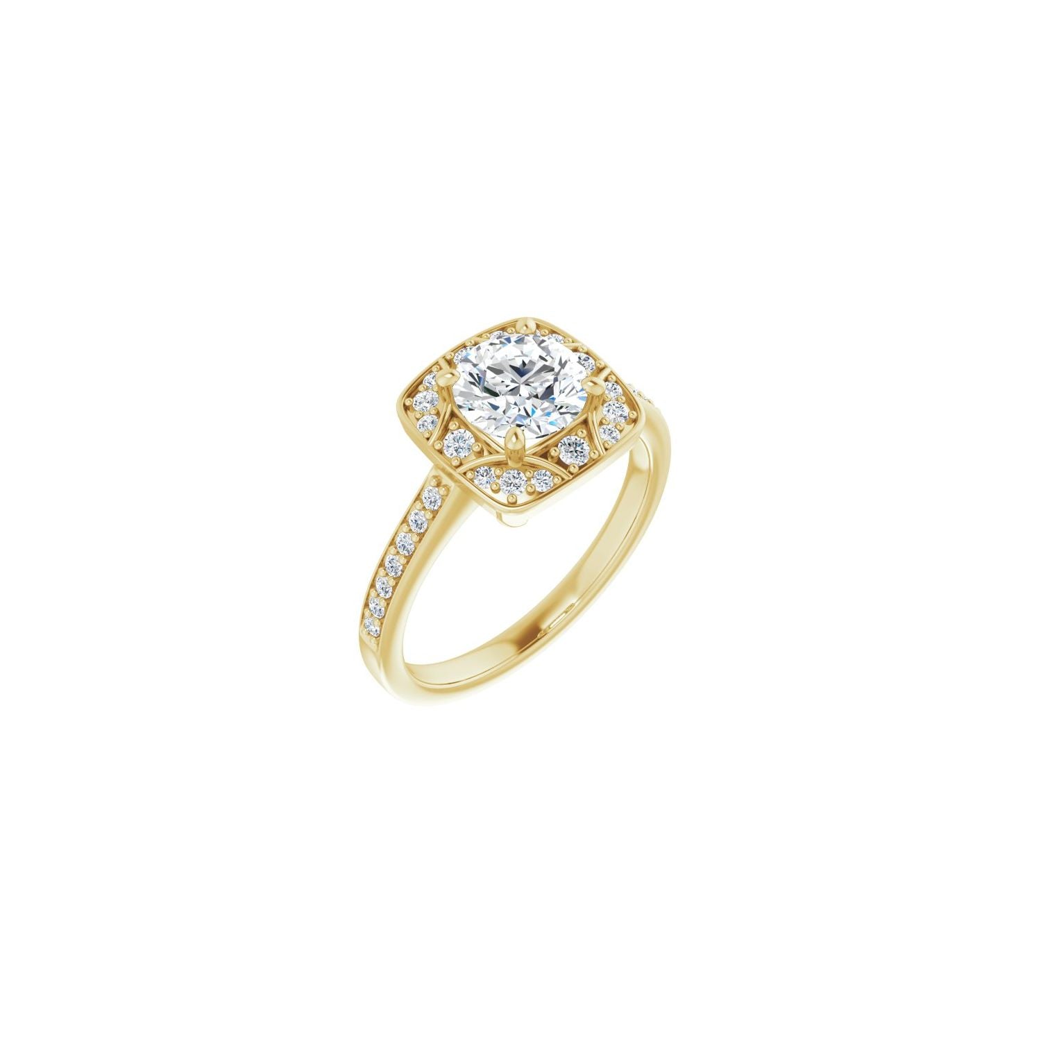 Allie — Round center, yellow gold