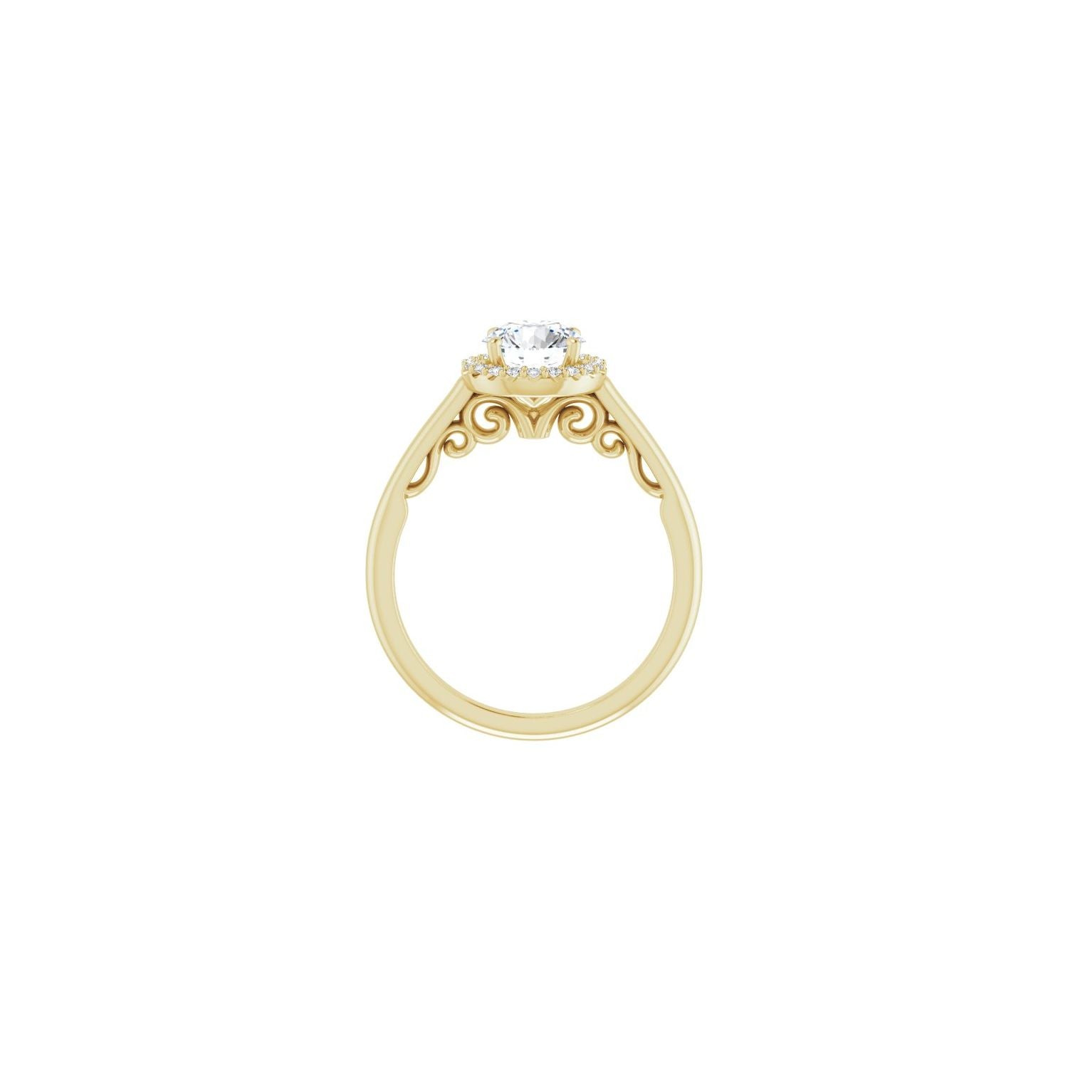 Almeda — Round center, yellow gold