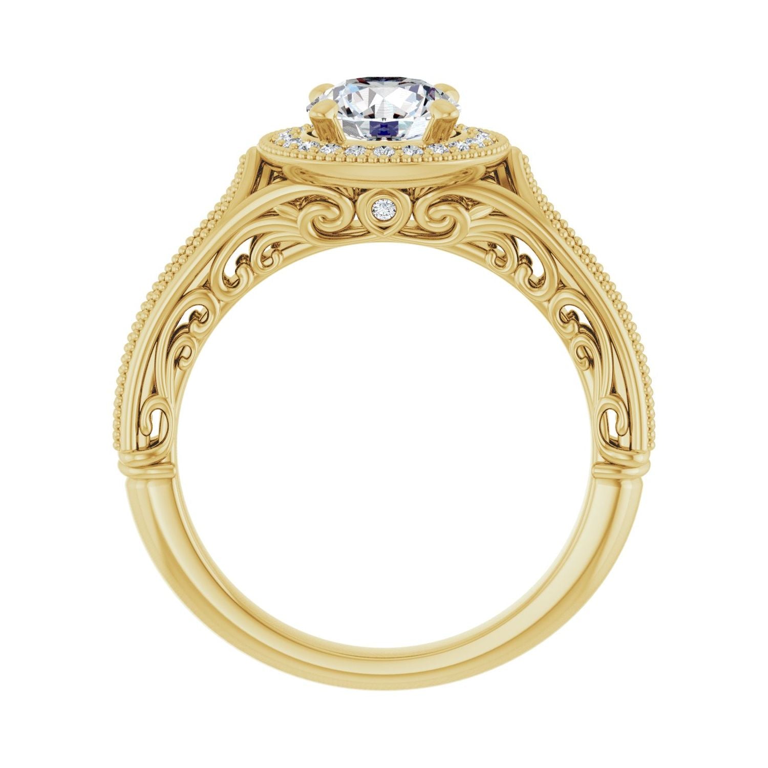 Aloise — Round center, yellow gold