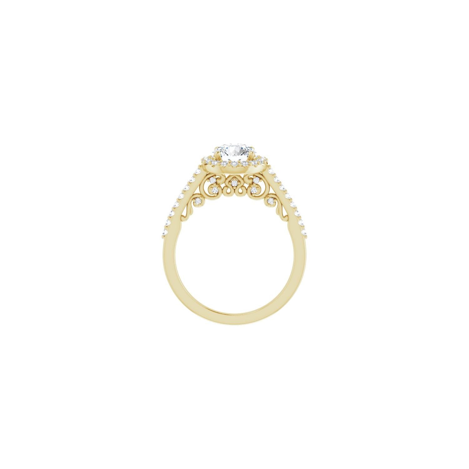 Alva — Round center, yellow gold