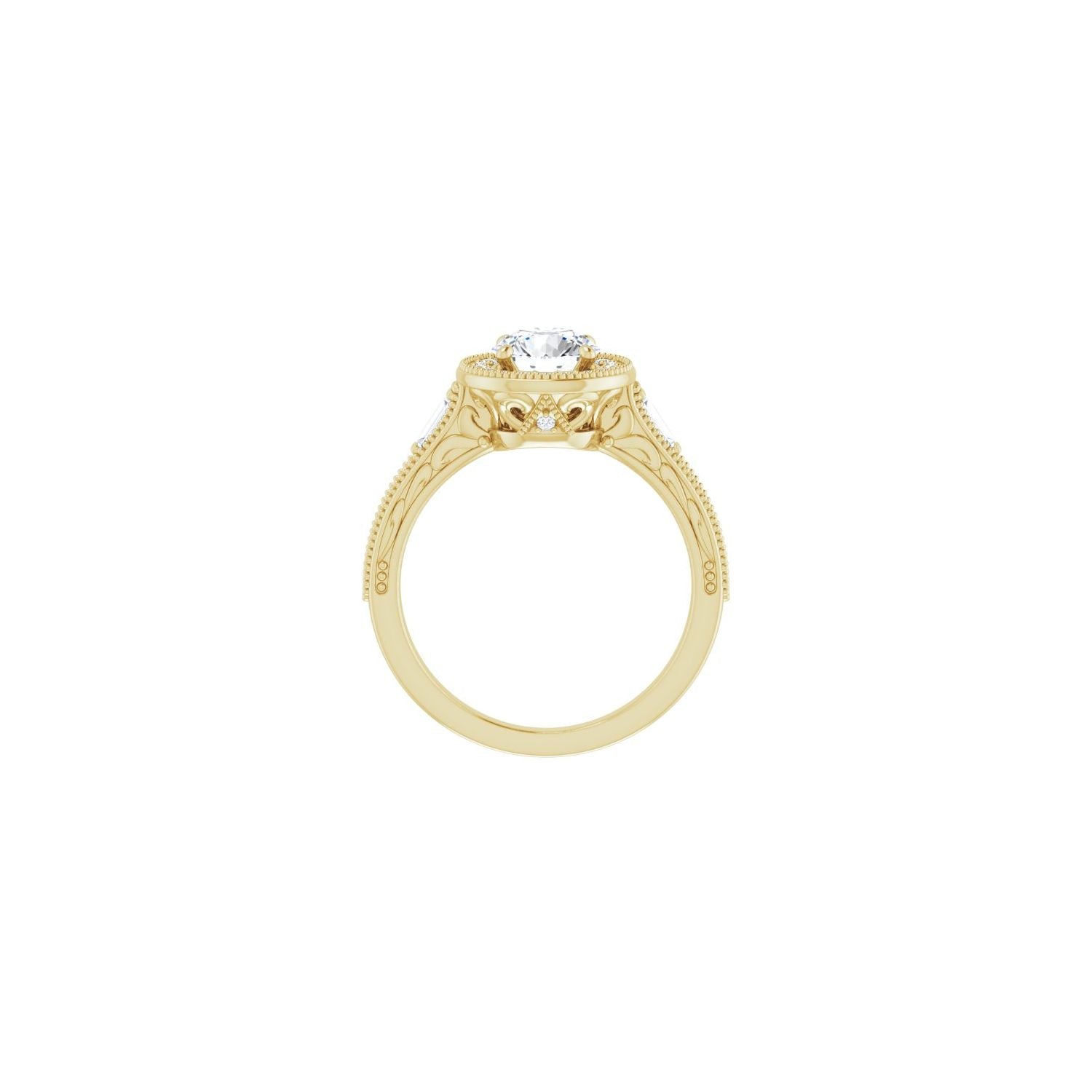 Alyssa — Round center, yellow gold