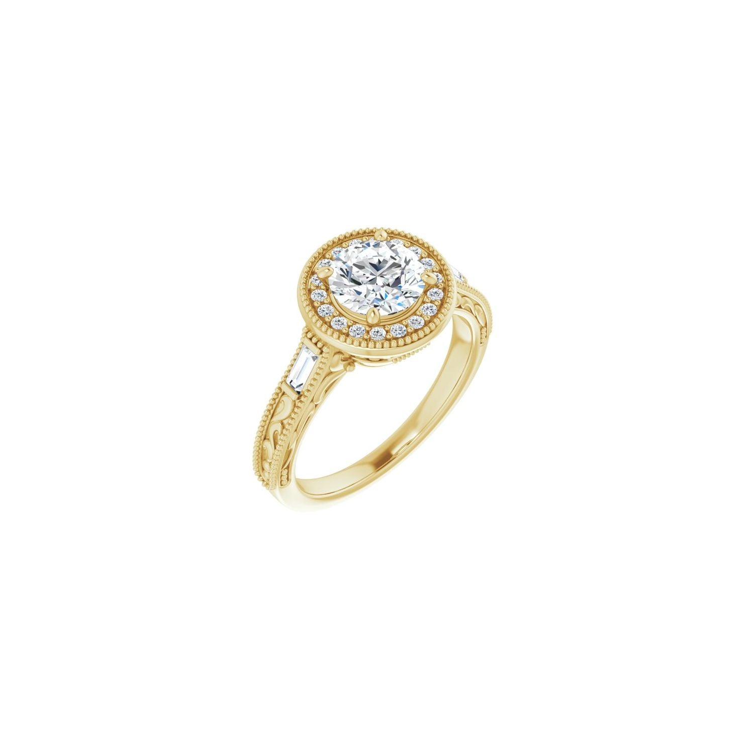 Alyssa — Round center, yellow gold
