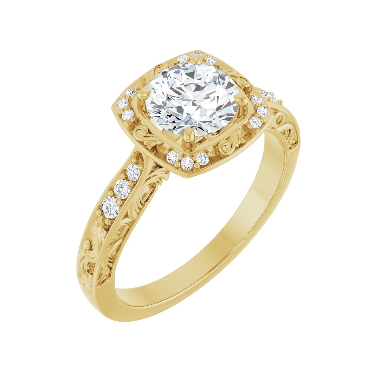 Amaya — Round center, yellow gold