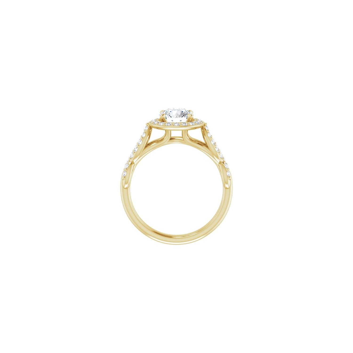 Anika — Round center, yellow gold