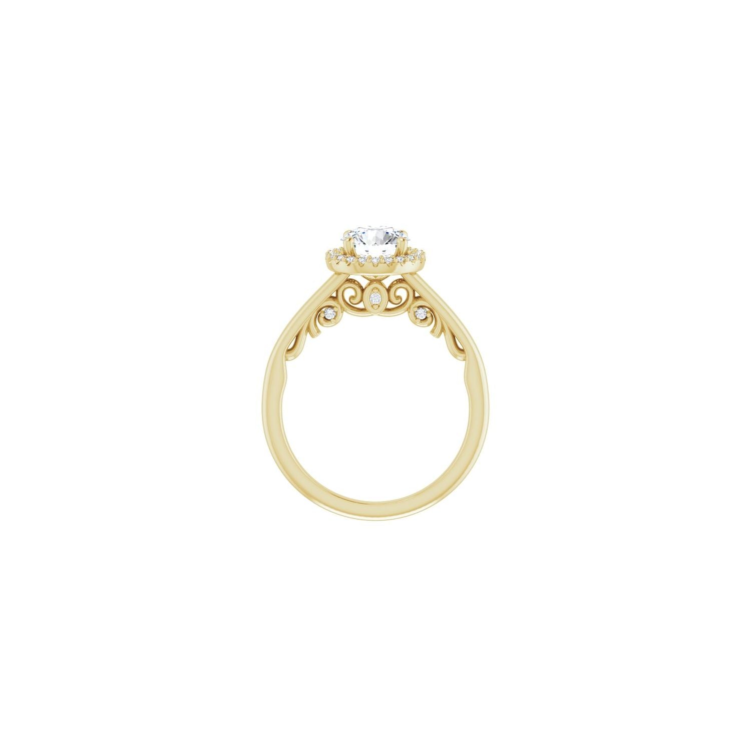 Anna — Round center, yellow gold