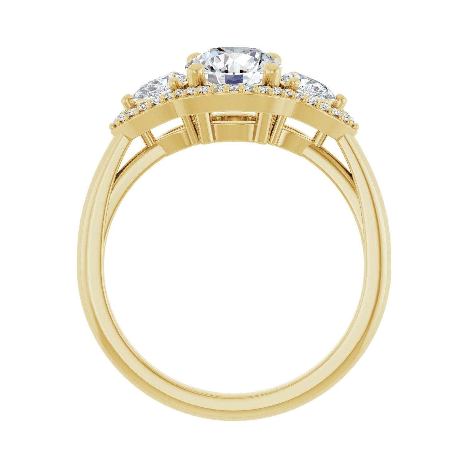 Anne — Round center, yellow gold