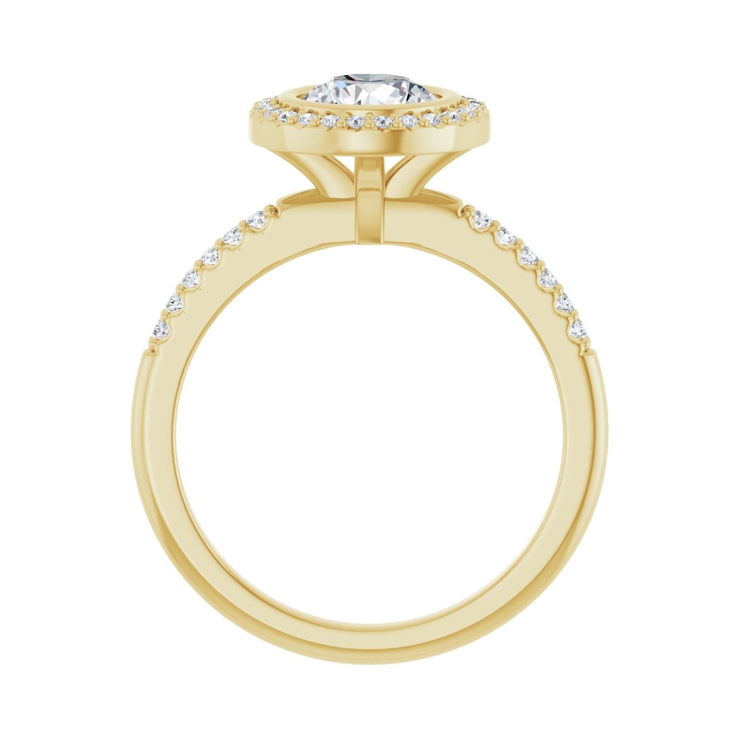 Annette — Round center, yellow gold