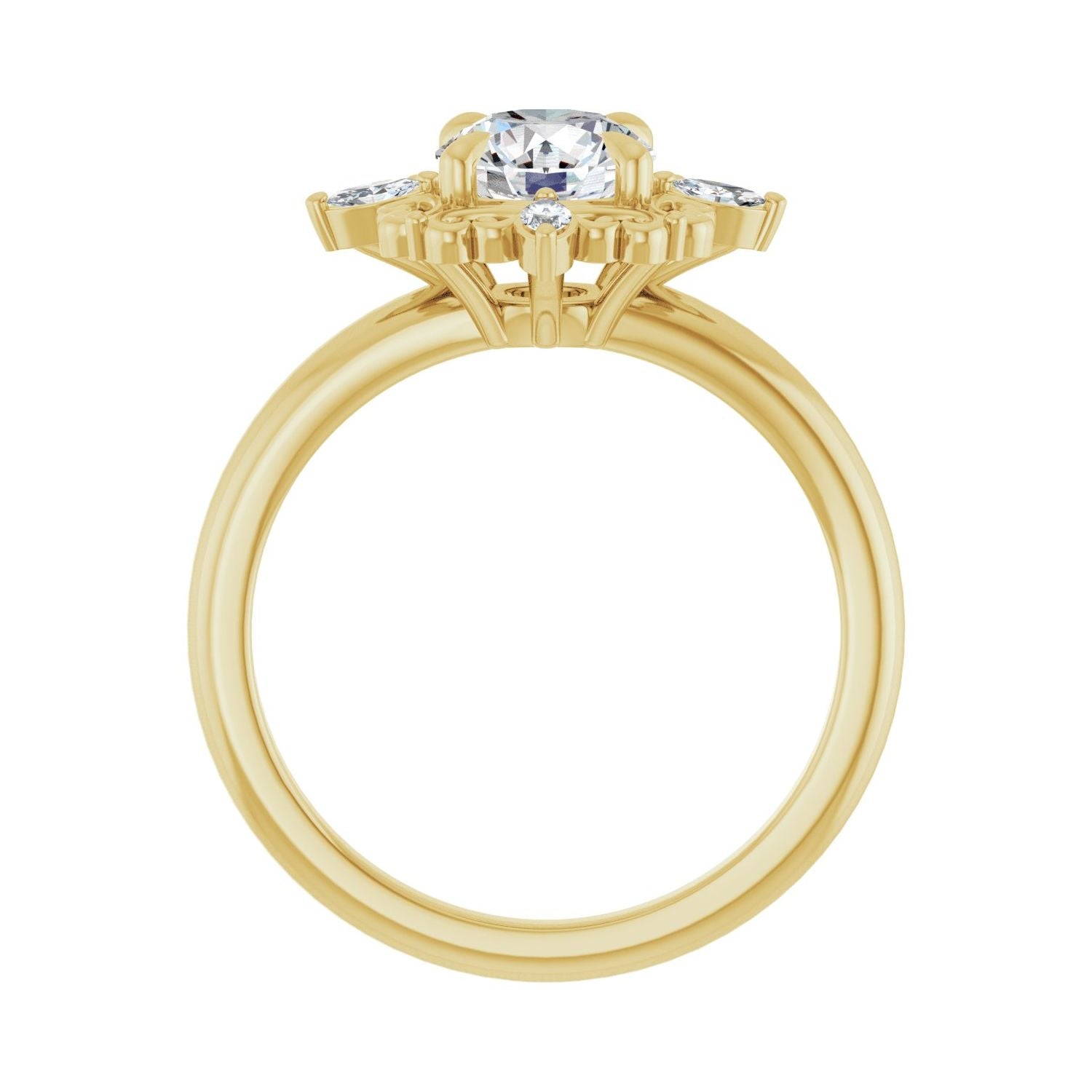 Annie — Round center, yellow gold