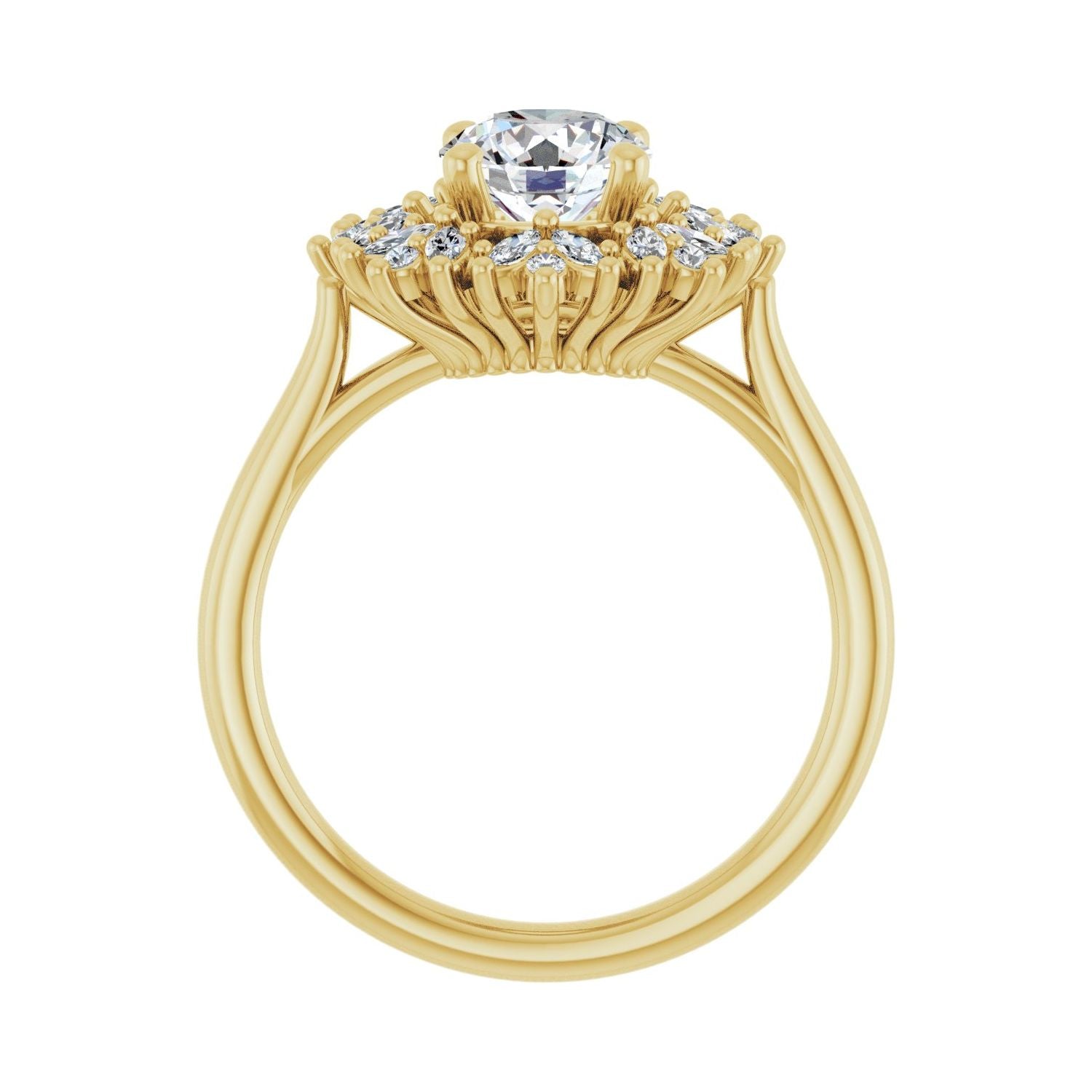 Annora — Round center, yellow gold