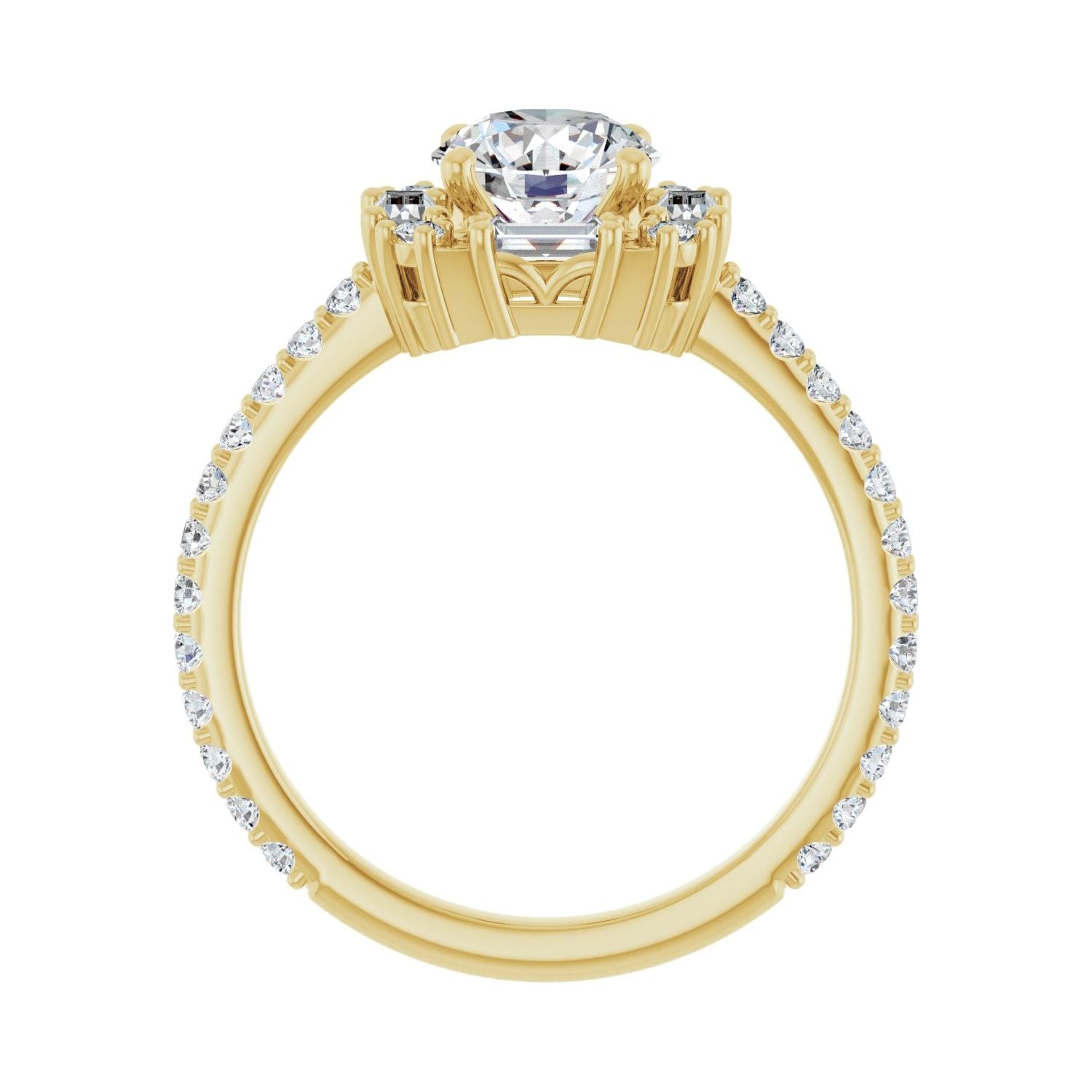 Ansley — Round center, yellow gold
