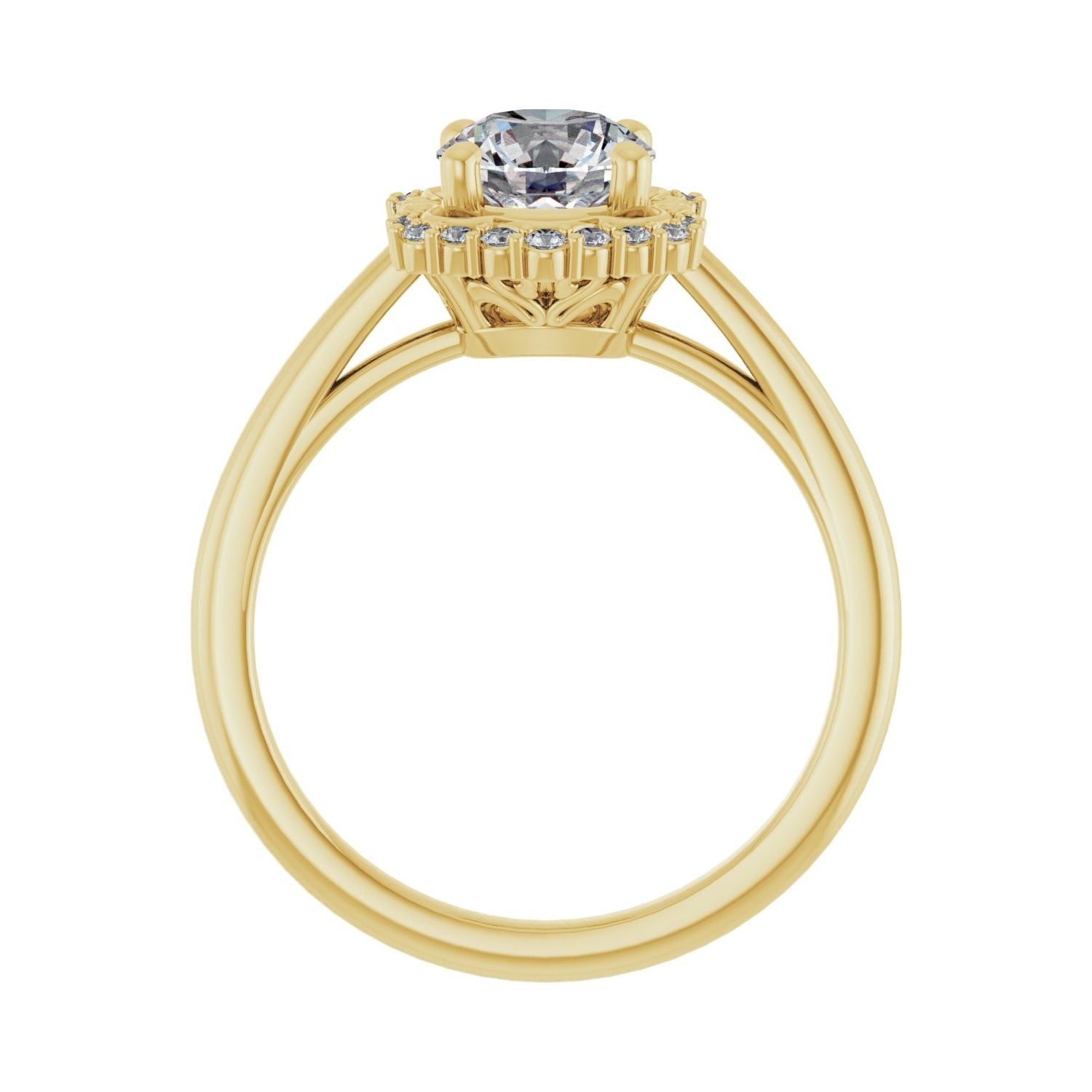 Anya — Round center, yellow gold