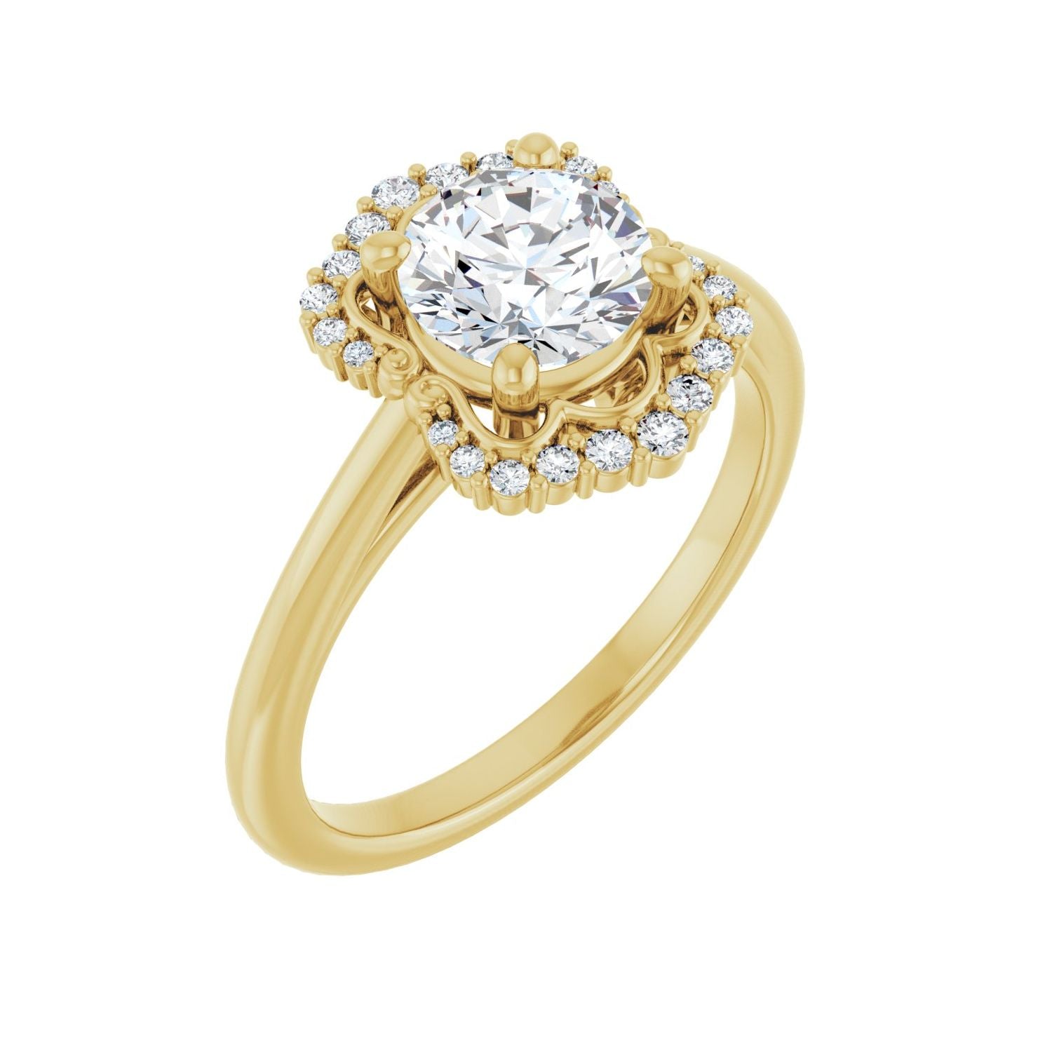 Anya — Round center, yellow gold