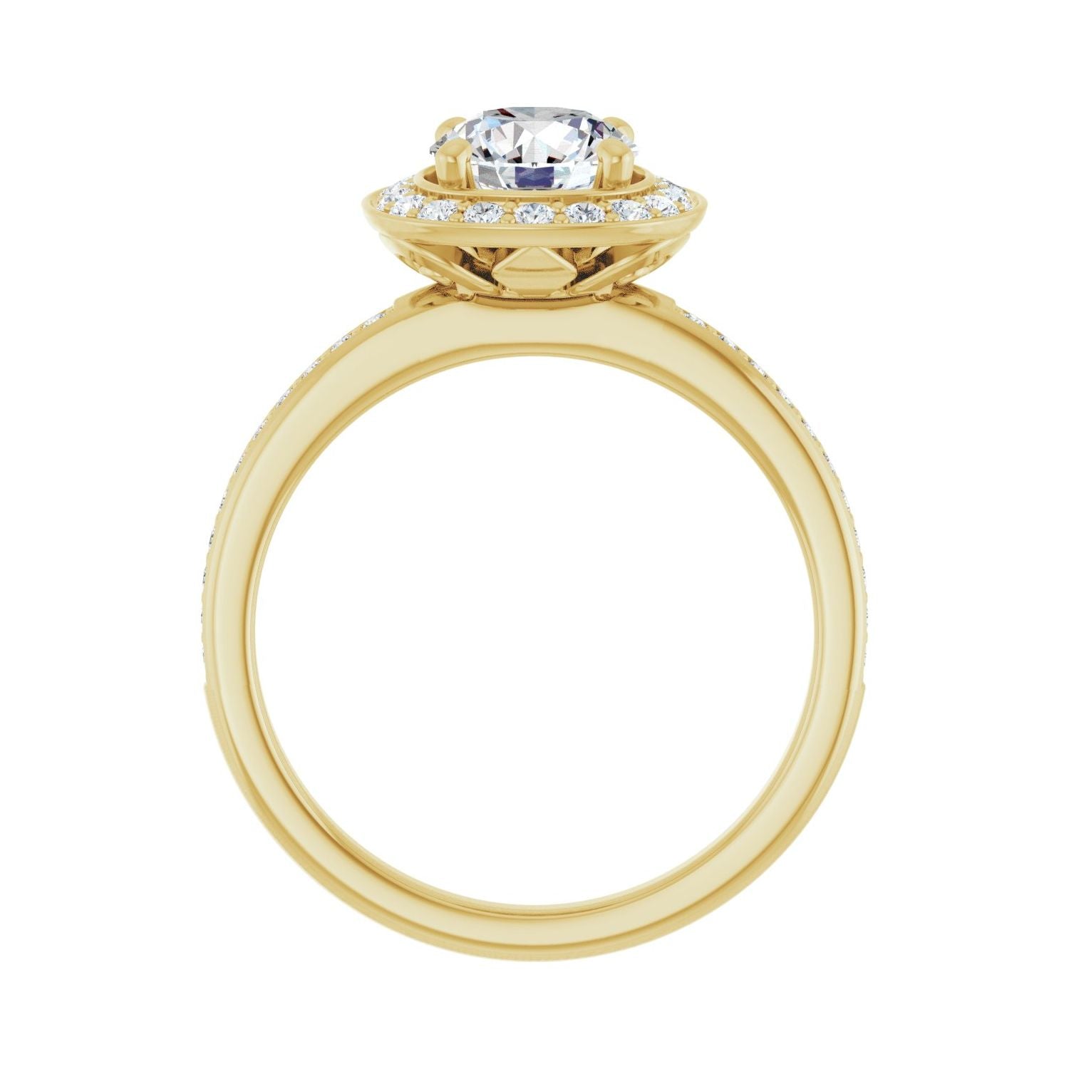 Asha — Round center, yellow gold