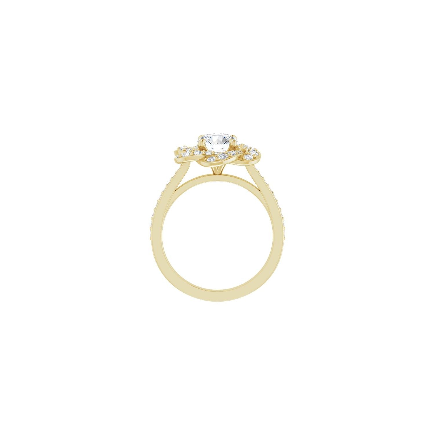 Ashlyn — Round center, yellow gold