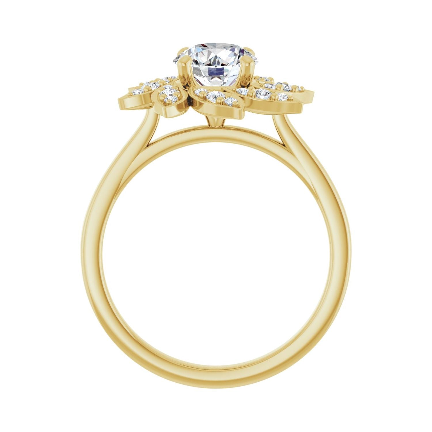 Aubree — Round center, yellow gold