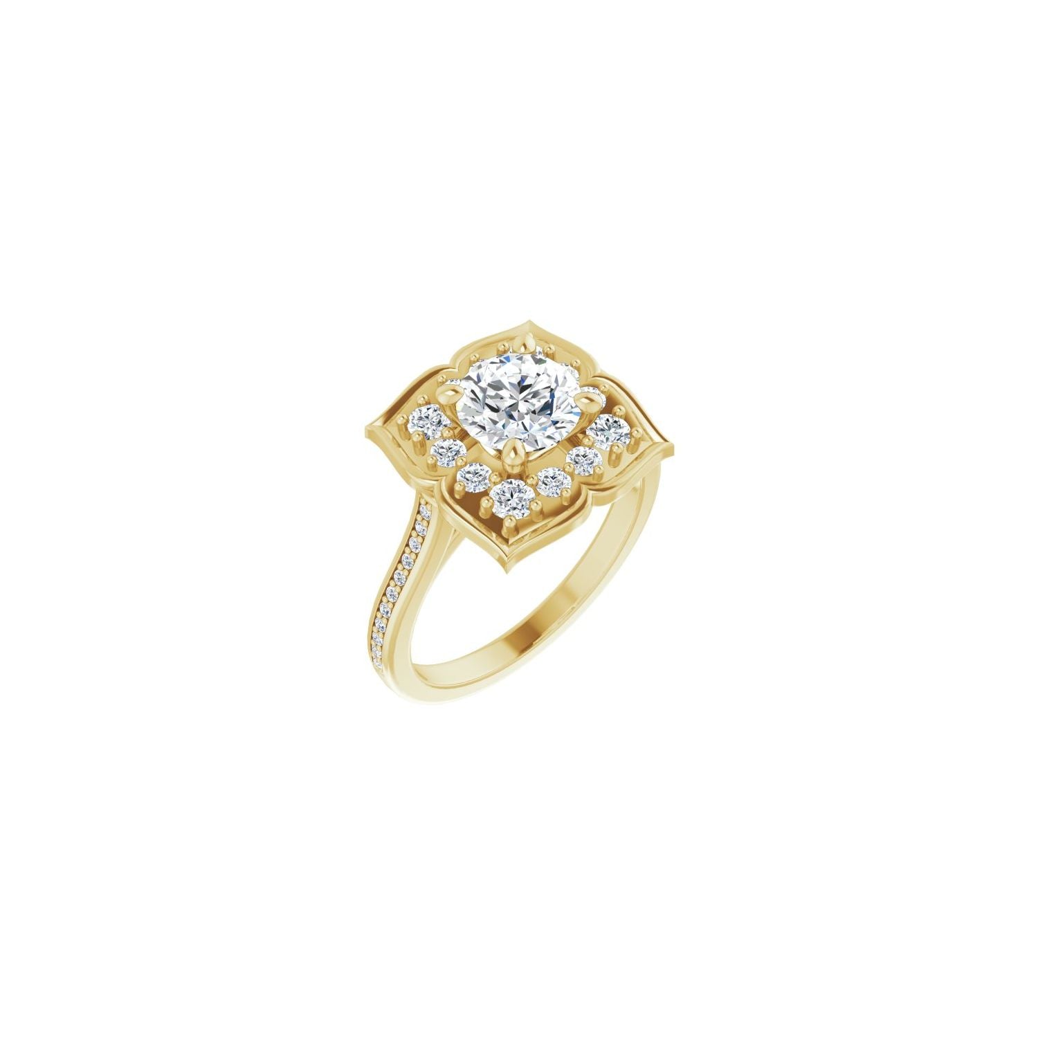 Aubrey — Round center, yellow gold