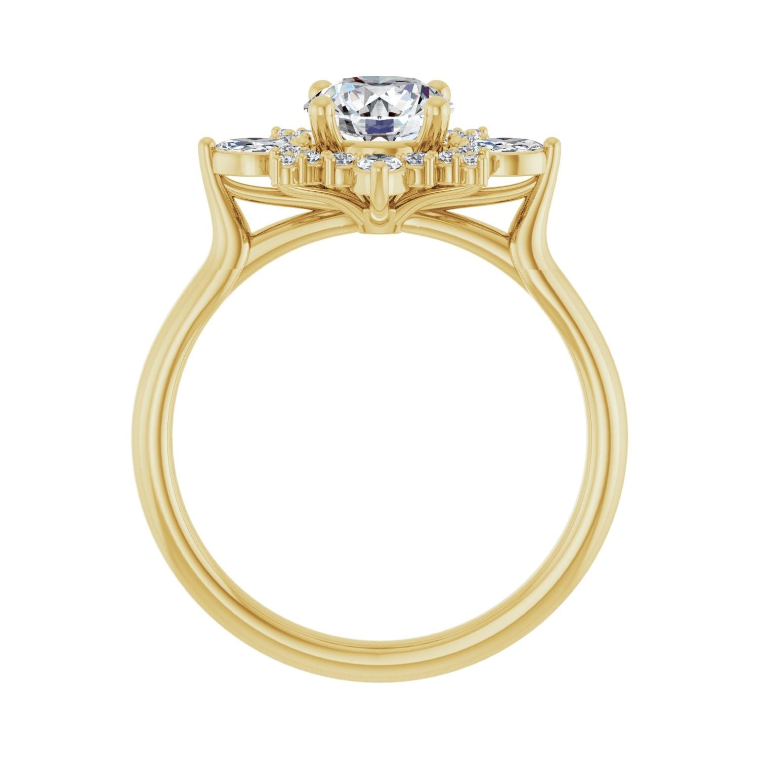 Audra — Round center, yellow gold