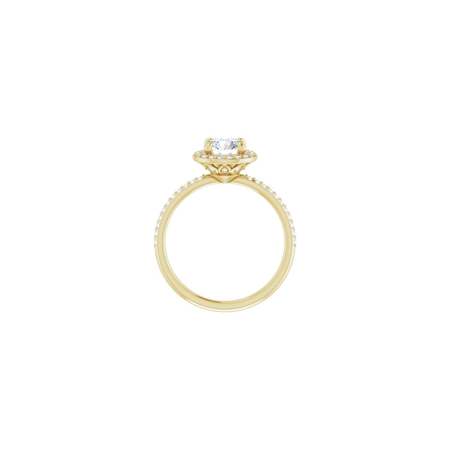 August — Round center, yellow gold