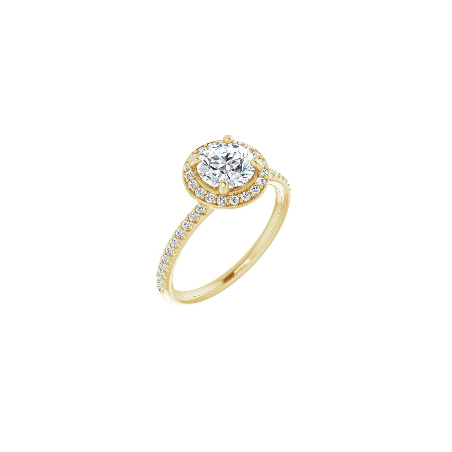 August — Round center, yellow gold