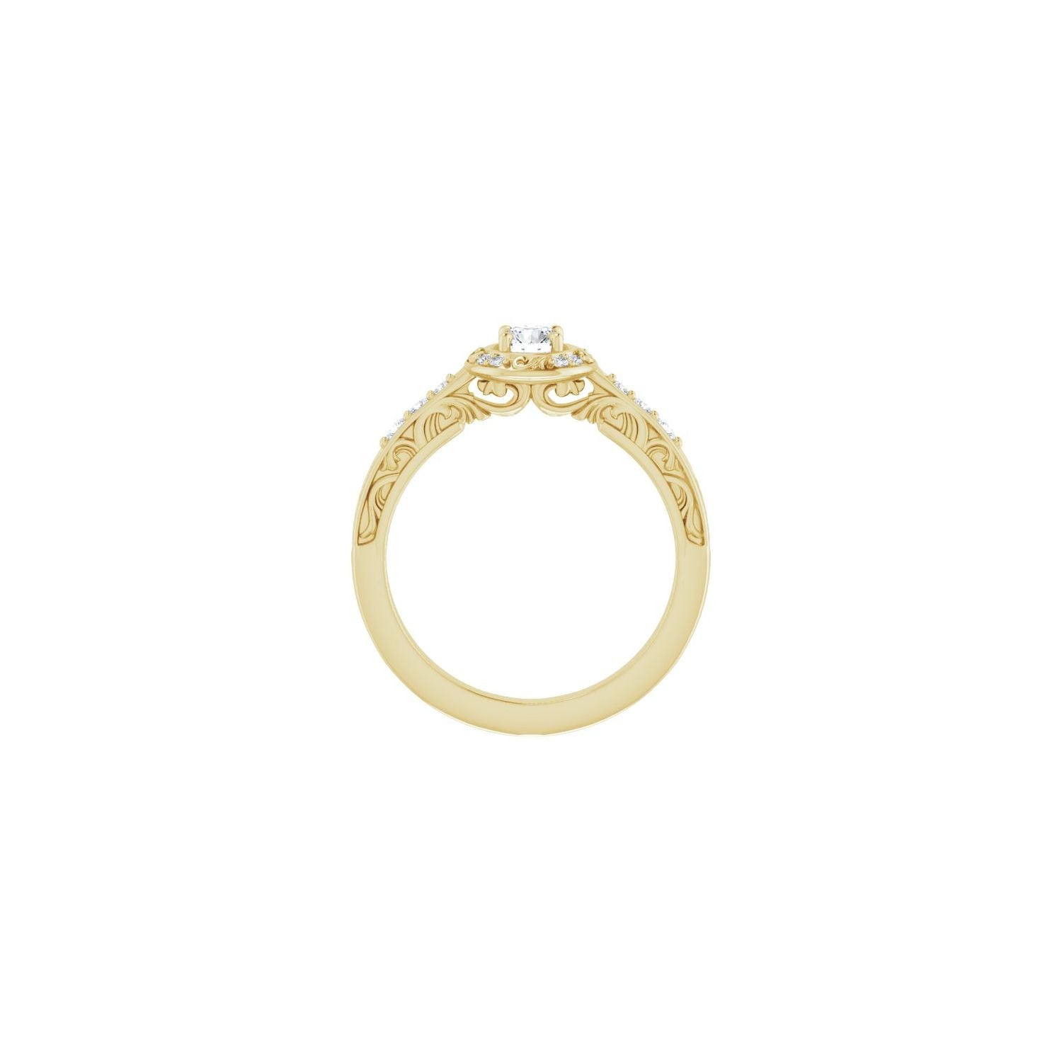 Aurelie — Round center, yellow gold