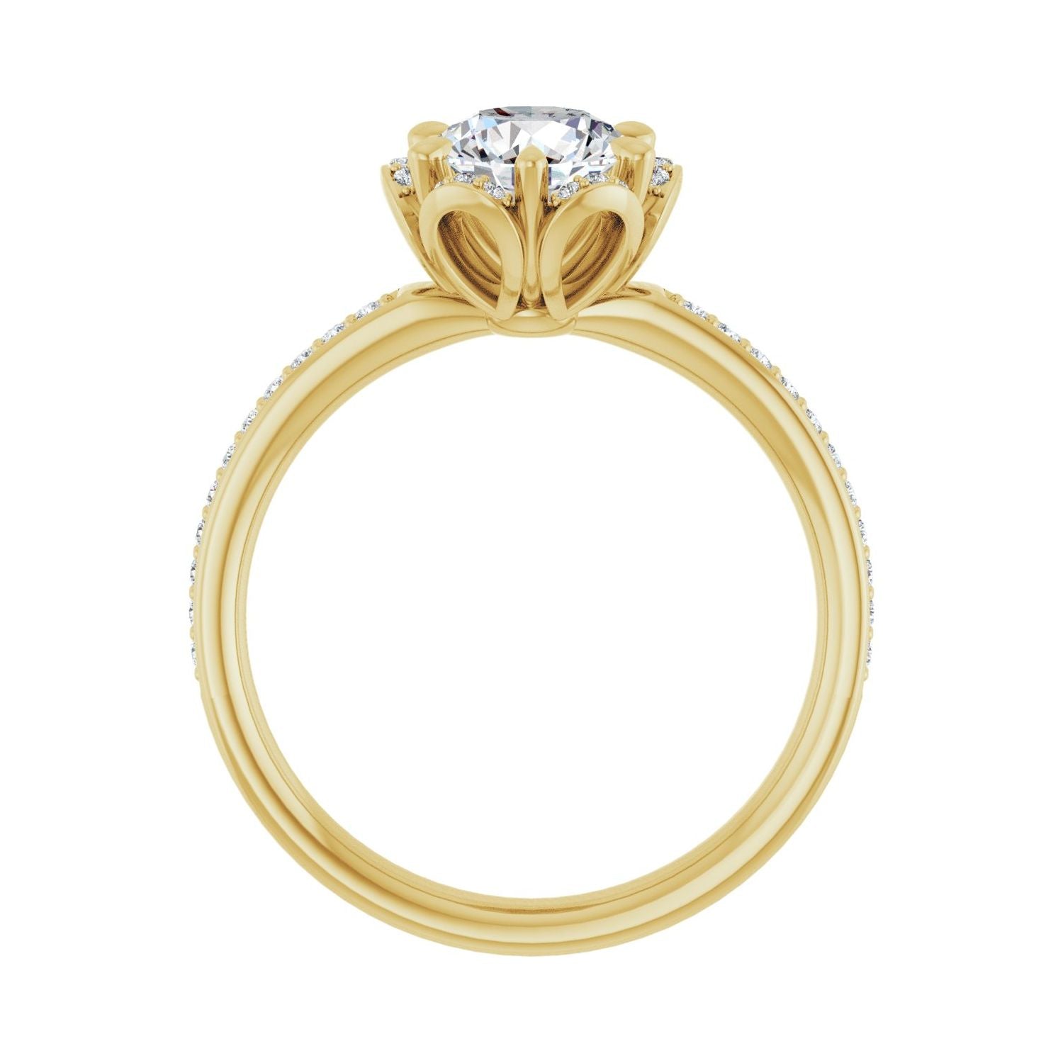 Averil — Round center, yellow gold