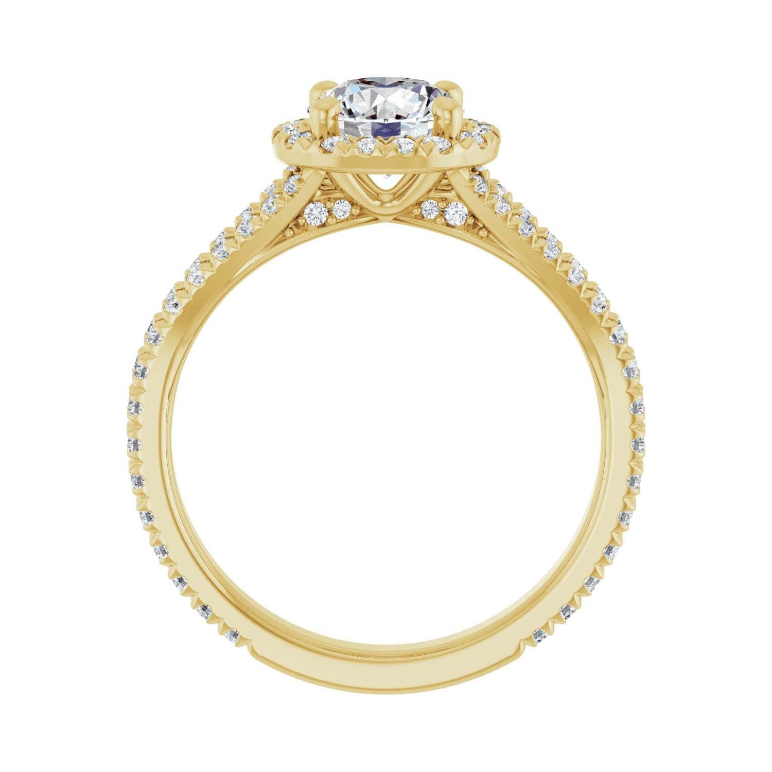 Avril — Round center, yellow gold