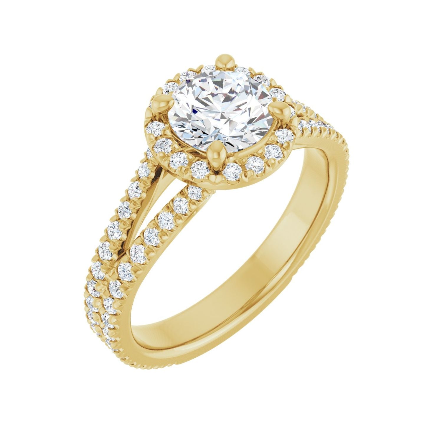 Avril — Round center, yellow gold
