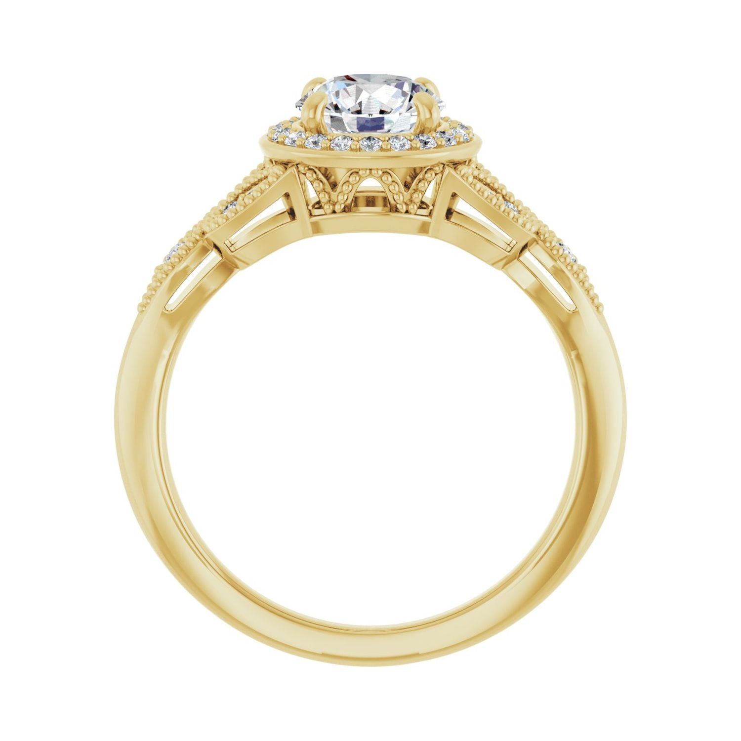 Azura — Round center, yellow gold
