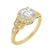 Azura — Round center, yellow gold