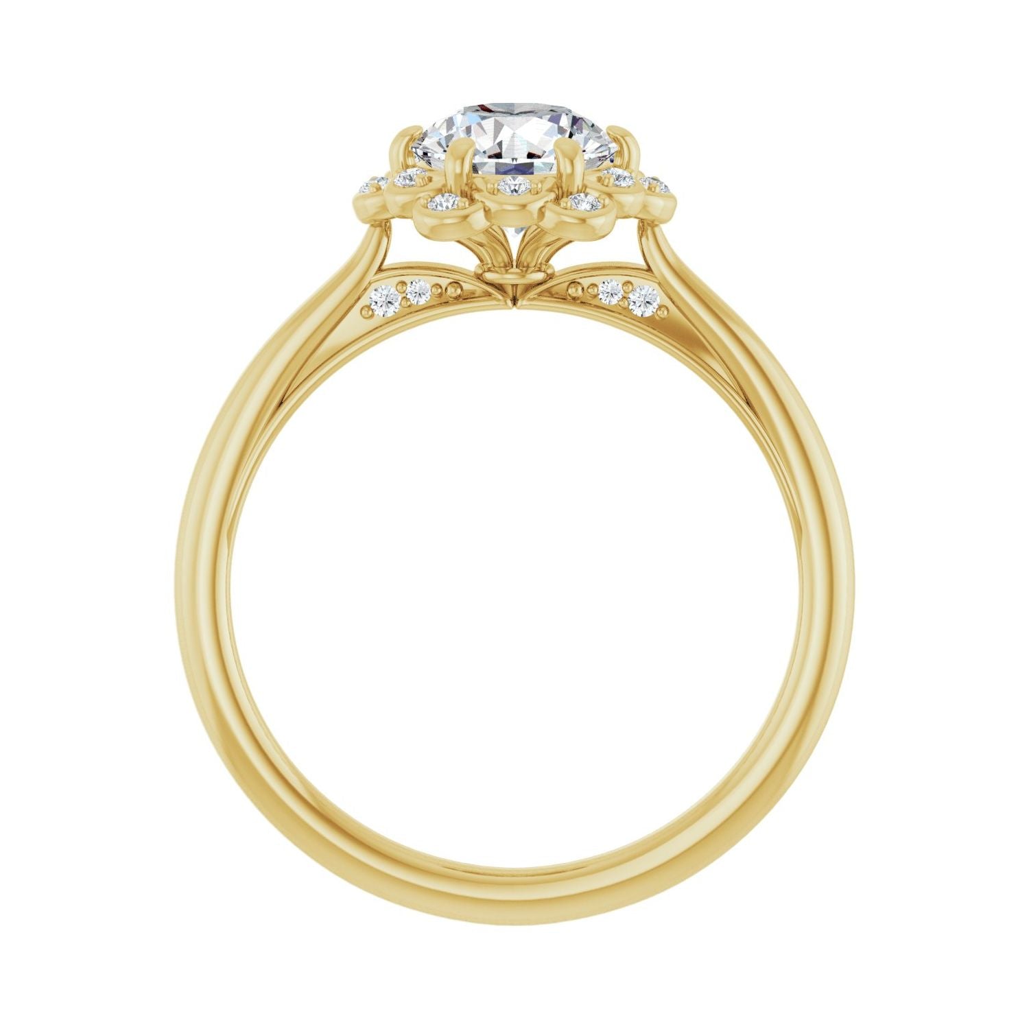 Basilia — Round center, yellow gold
