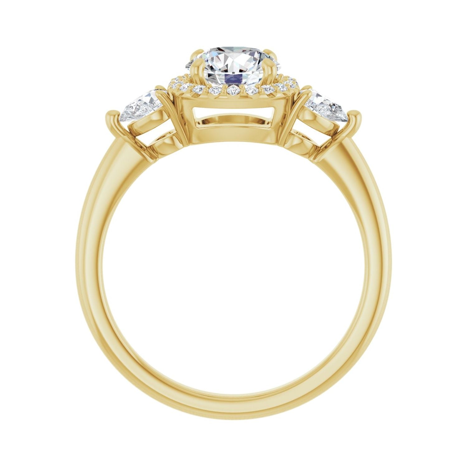 Billie — Round center, yellow gold