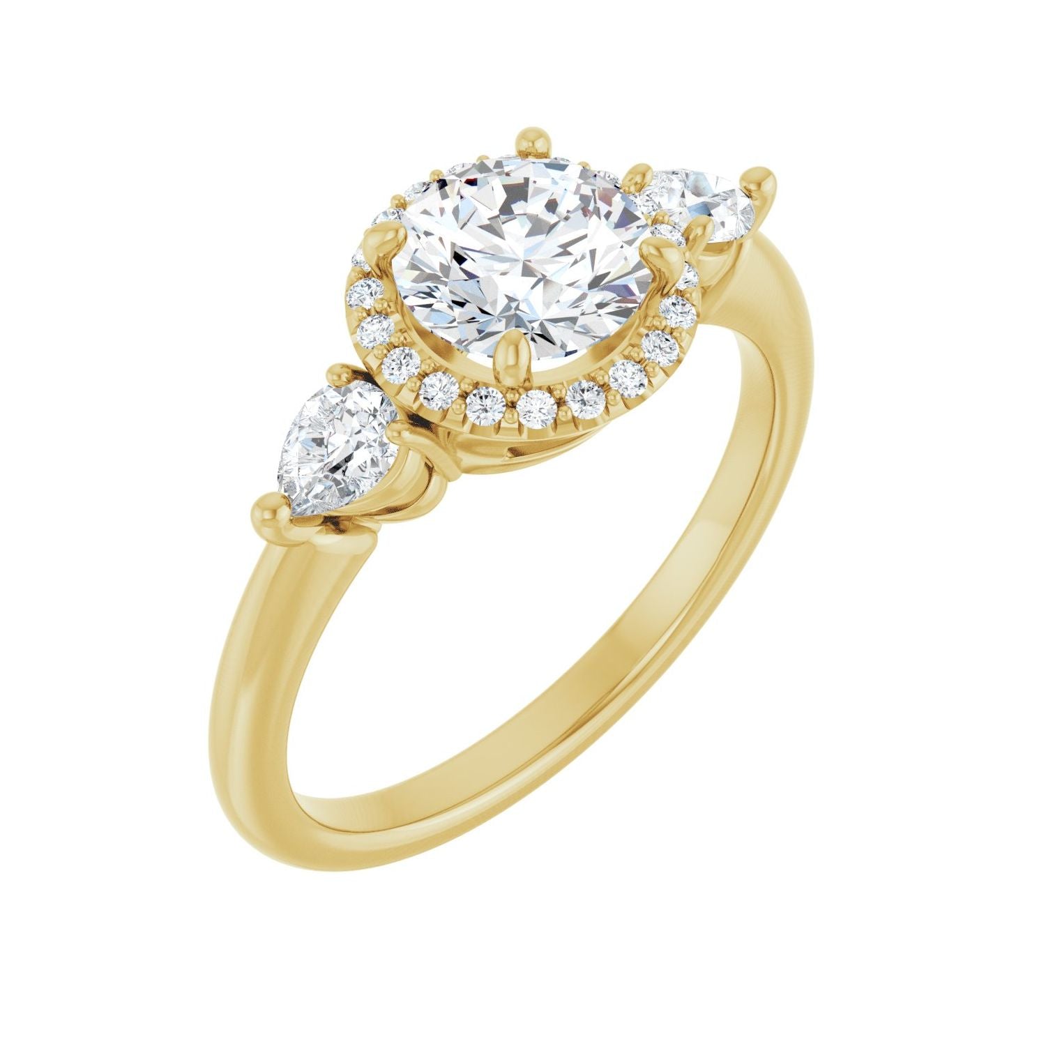 Billie — Round center, yellow gold
