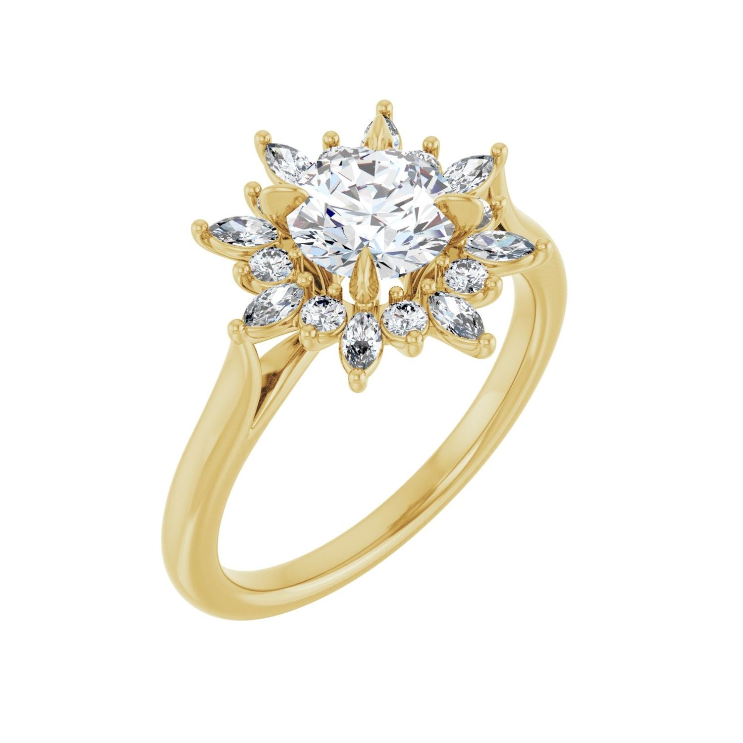 Blanche — Round center, yellow gold
