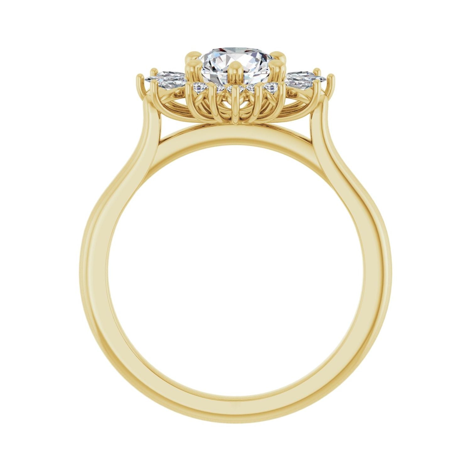 Brenna — Round center, yellow gold