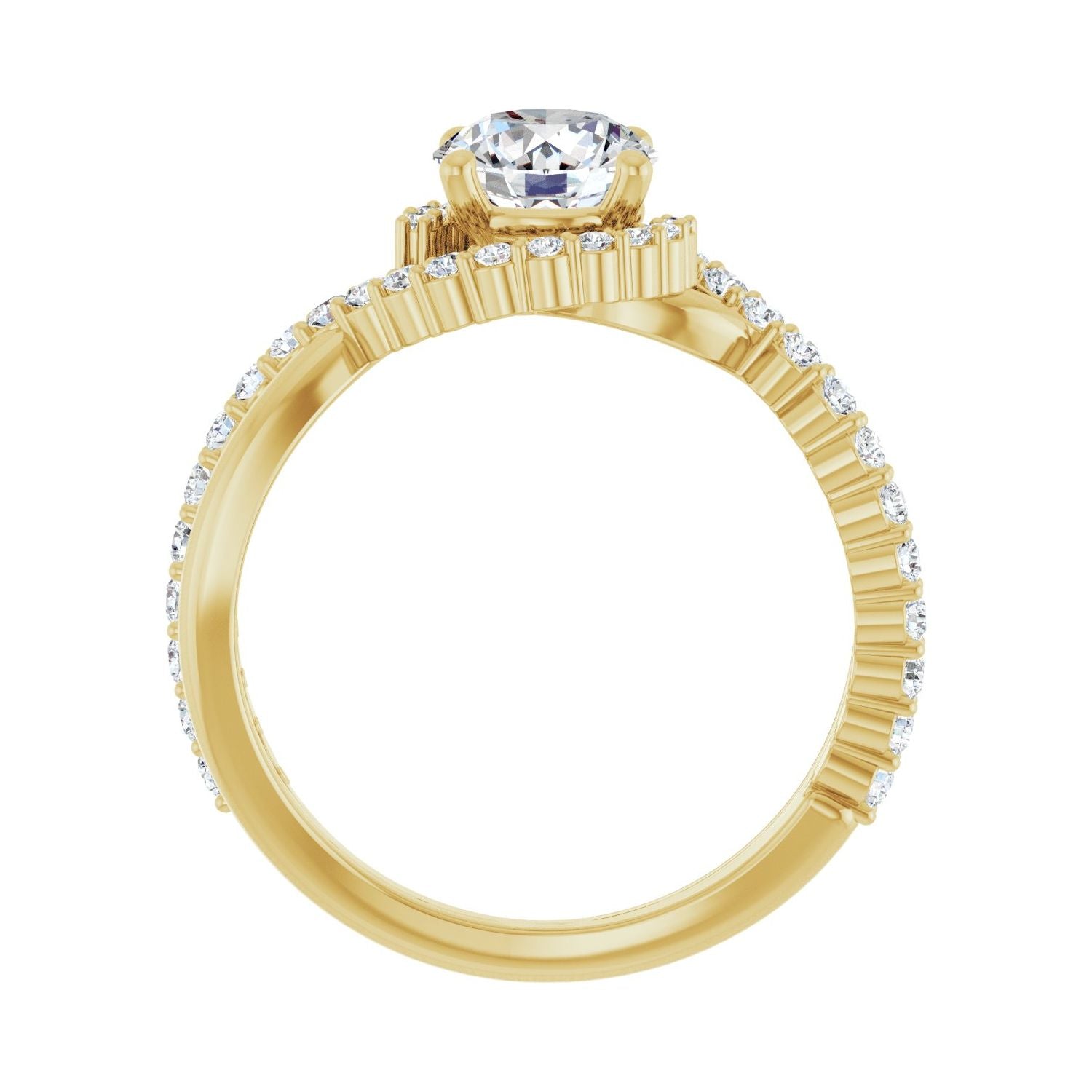 Bridget — Round center, yellow gold
