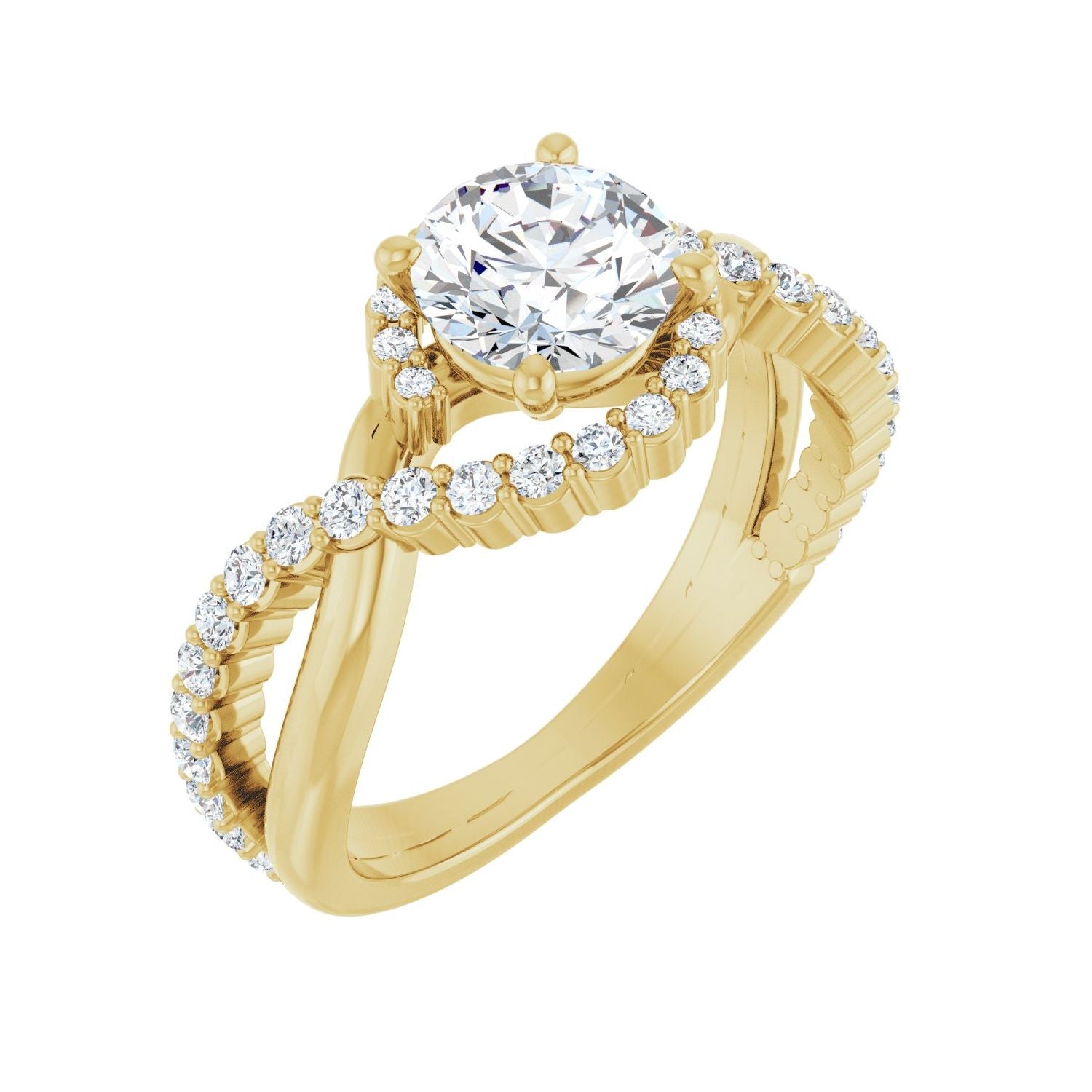 Bridget — Round center, yellow gold