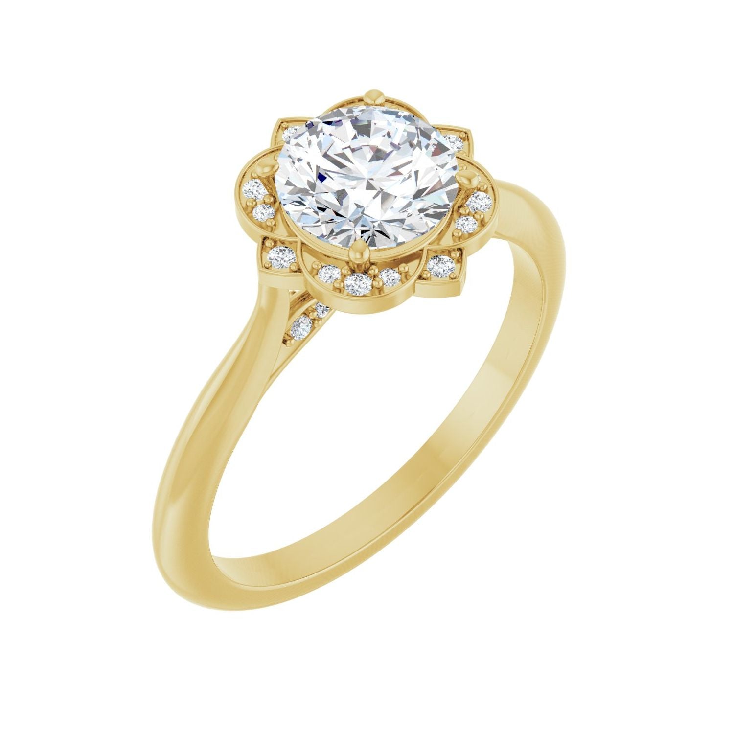 Bryn — Round center, yellow gold