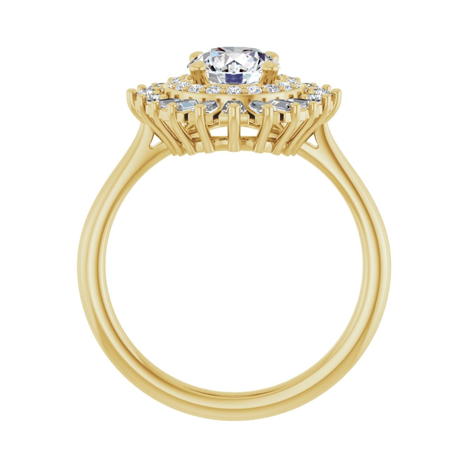 Caitlin — Round center, yellow gold
