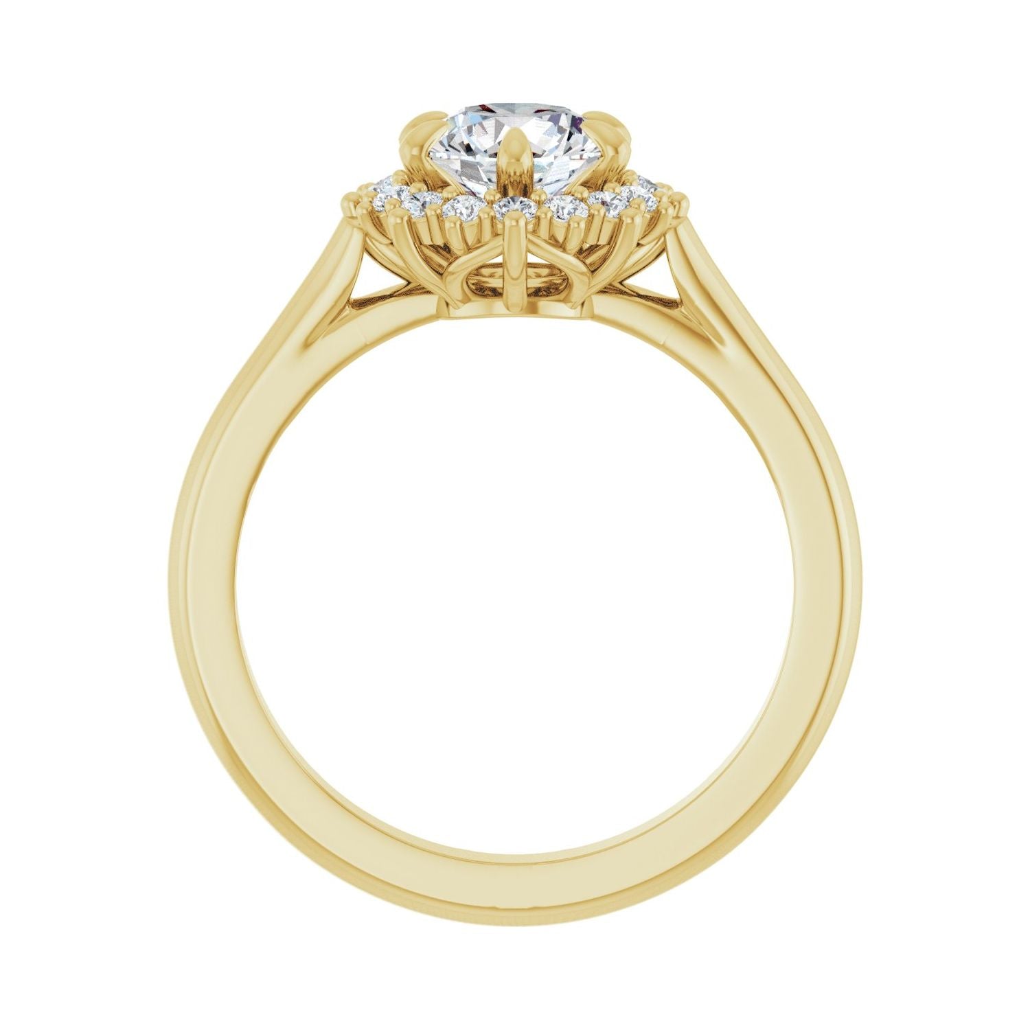 Caledonia — Round center, yellow gold
