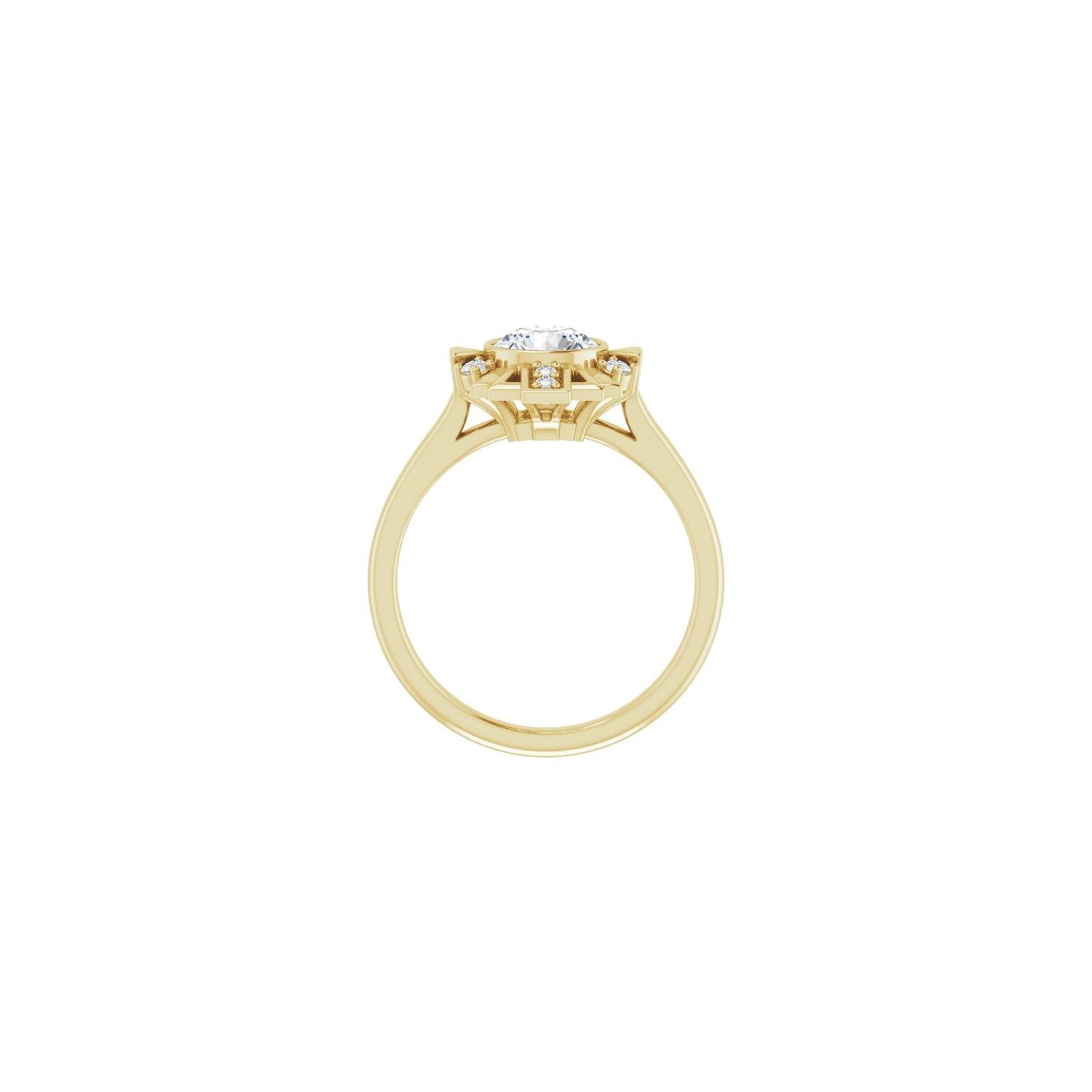 Cambria — Round center, yellow gold