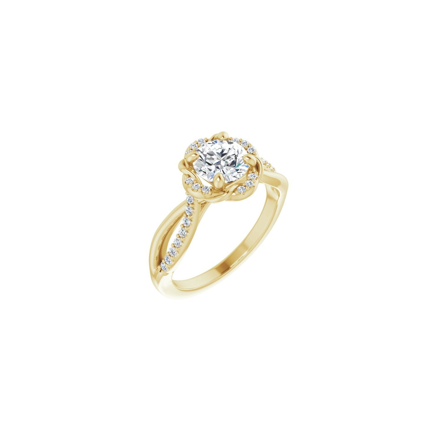 Camilla — Round center, yellow gold